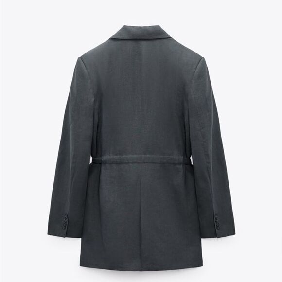 Zara Linen Blend Belted Blazer - Picture 5 of 6